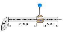dn80渦街流量計直管段安裝要求示意圖四